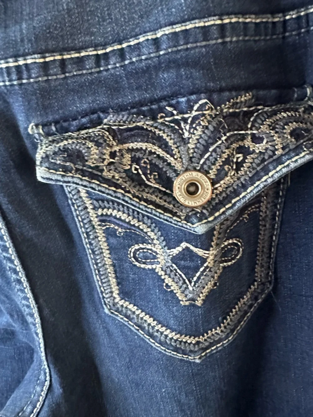 Rhythm & Blues Women's Boot Cut Jeans - Dark Blue - Picture 9 of 11